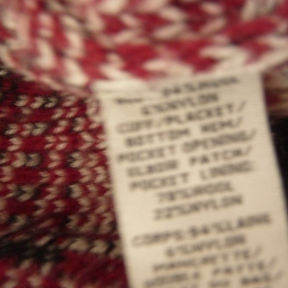 Bob Jimley AKA Sweater Cardigan M Heavy Wool Knit Plaid Button Down Elbow Patche - Picture 6 of 7